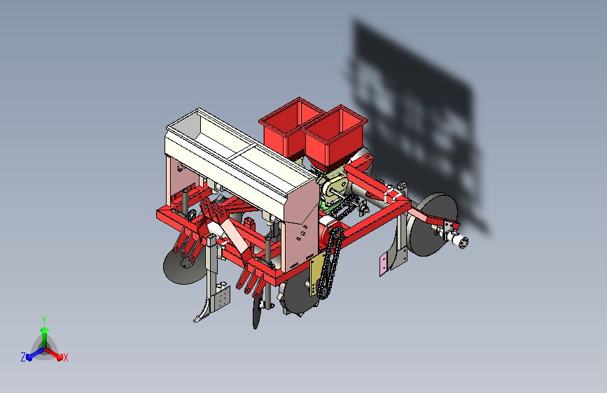2行花生起垄施肥播种机