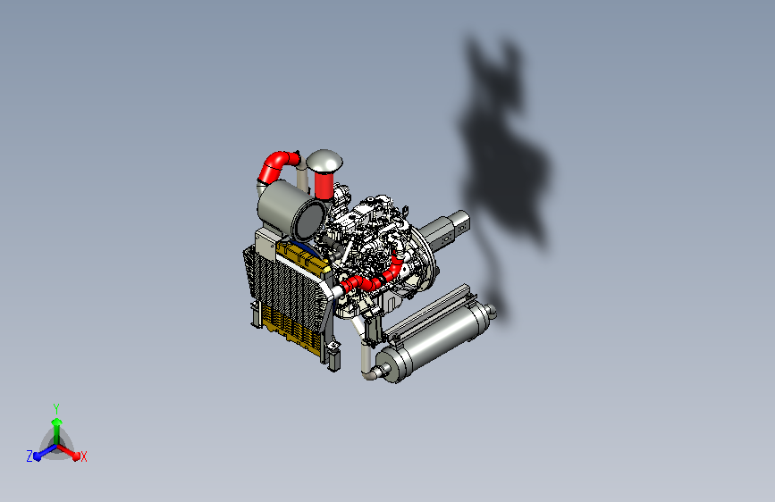 9吨国六燃油墙面清洗车副发动机系统总成