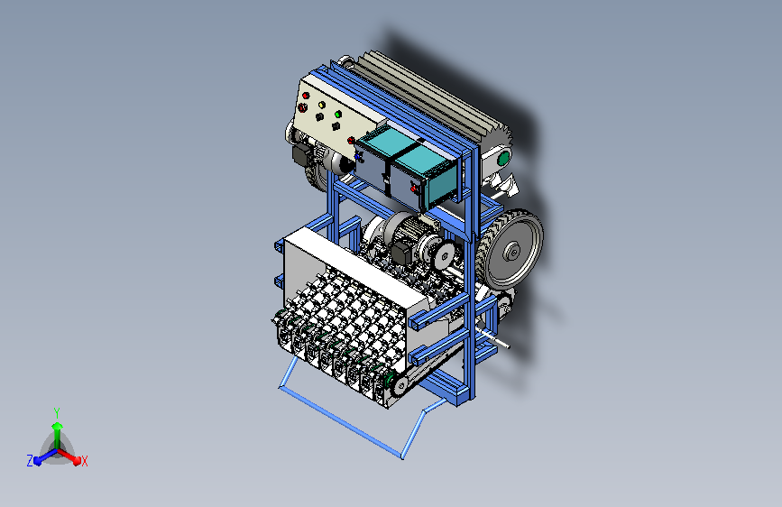 大蒜播种机结构设计三维图