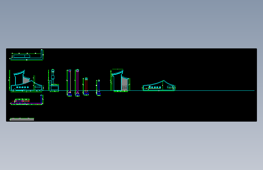 8新中式村标_精神堡垒乡村标识_效果图_施工图CAD图纸(1)