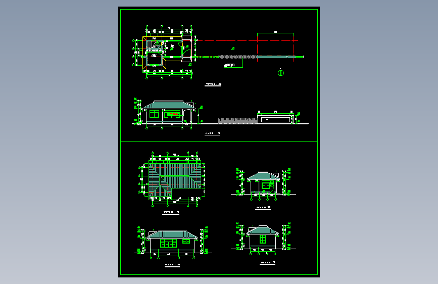 办公楼门卫建筑施工图