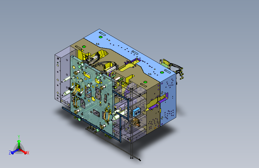 DRGA1-仪表板帽檐区域斜顶加直顶结构-副驾驶侧前模斜顶结构-后模气囊框区域斜顶结构