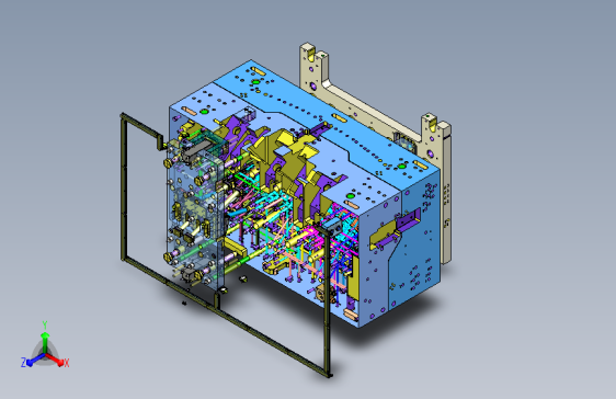 FJTA1-仪表板帽檐区域前模斜顶-两侧小弹块-气囊狂区域后模斜顶