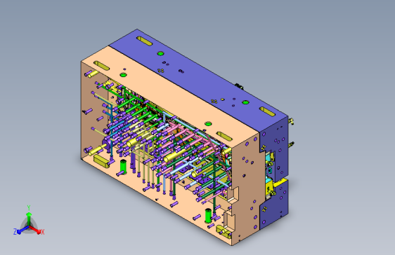FJTA3-小仪表板异型斜顶结构-两侧弹块与滑块结构