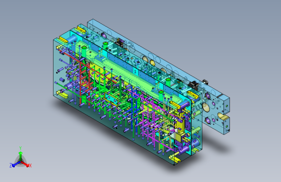 FYVA2-仪表板前沿风道盖板-型腔区域简易弹顶结构