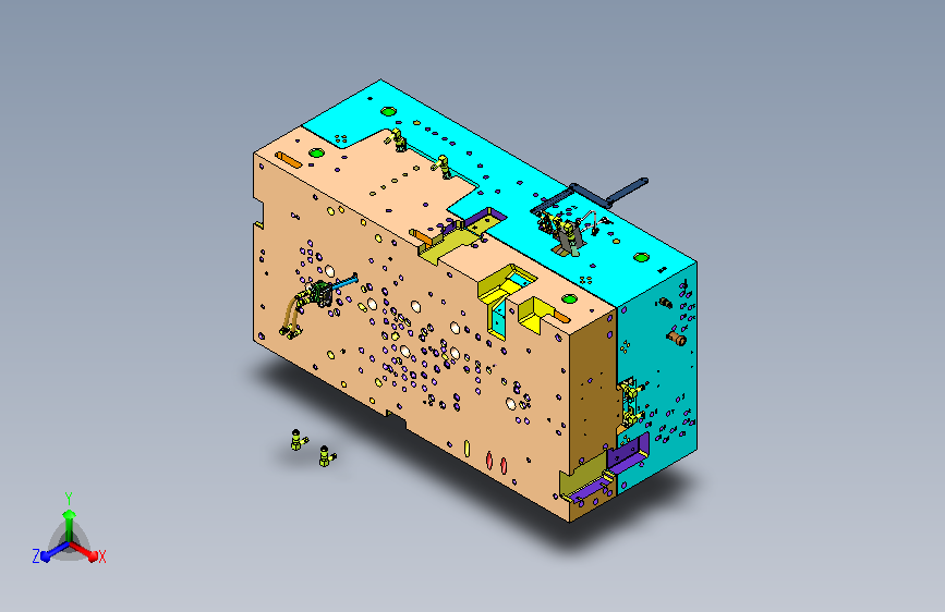 GAMA1-仪表板型腔小斜顶与大弹块结构
