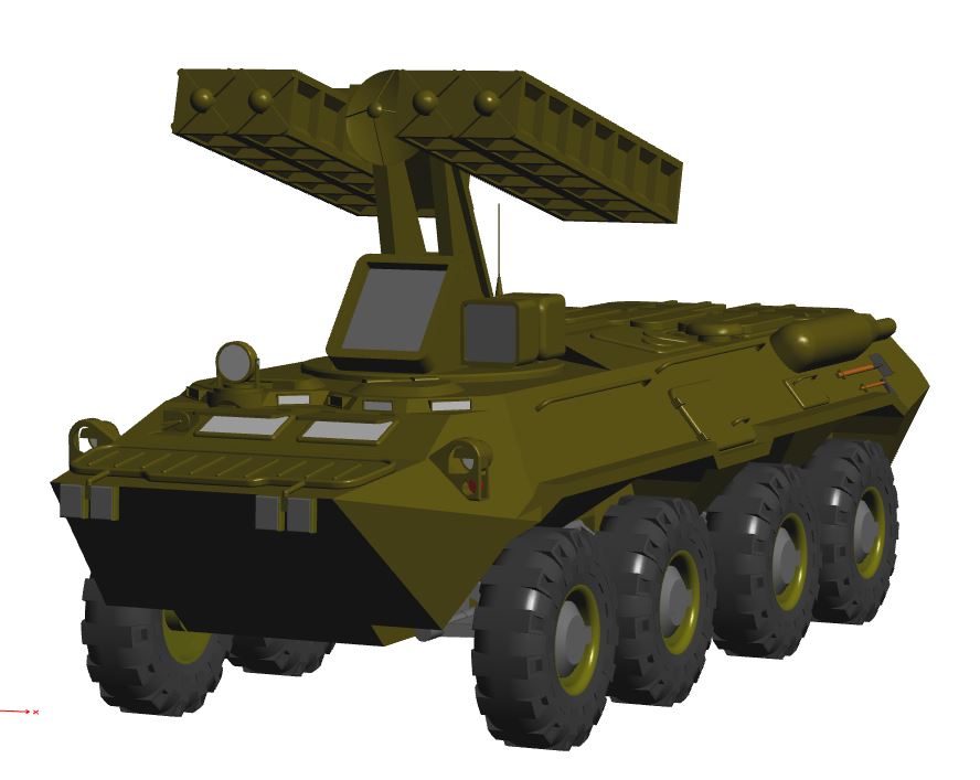 A0007122-Strela 10-基座 BTR火箭弹发射装甲车