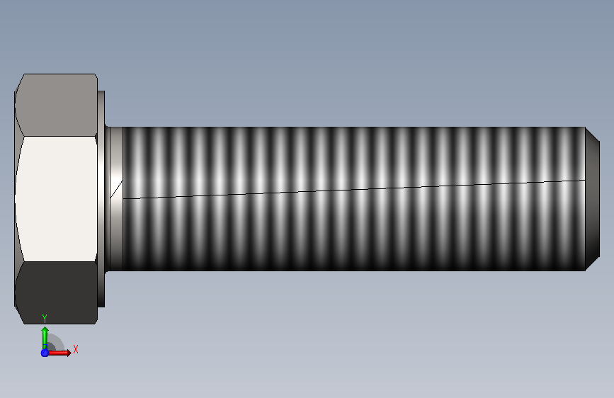 GB/T5781-2000六角头螺栓全螺纹C级M16×55222mm2a10.16RD.. 正面视图