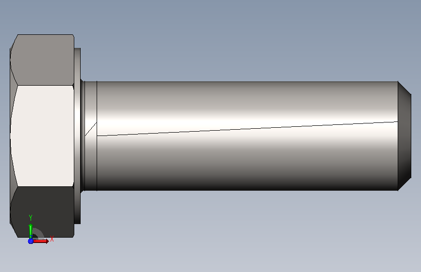 GB/T5781-2000六角头螺栓全螺纹C级M10×30 正面视图