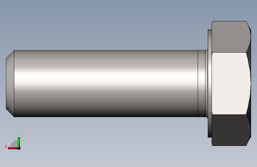 GB/T5781-2000六角头螺栓全螺纹C级M10×30 背面视图