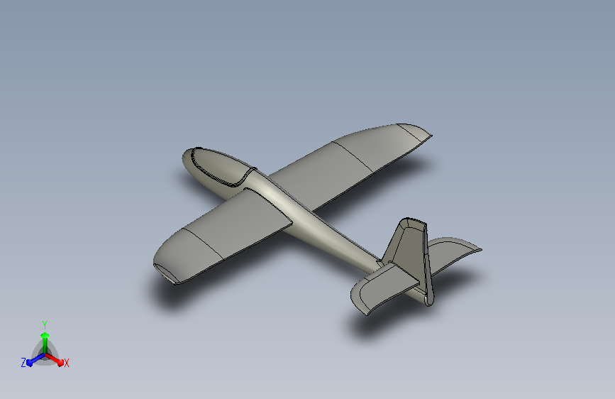 载人-滑翔机-设计-表面-建模-1 2 STP IGN SW STL