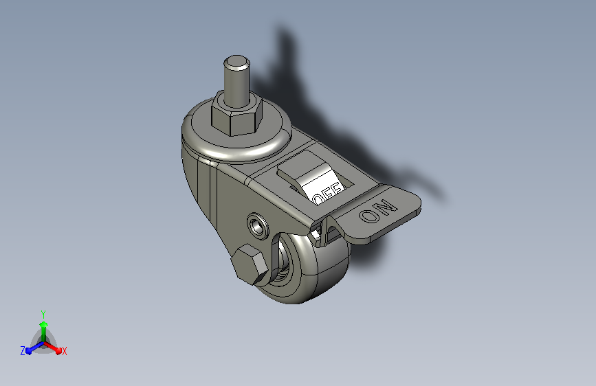 丝杆型万向带刹脚轮-38mm-PU