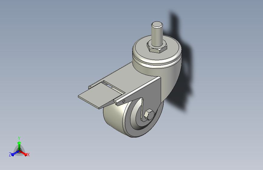丝杆型万向带刹脚轮-63mm-PU