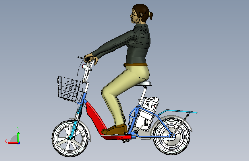 电动车 背面视图