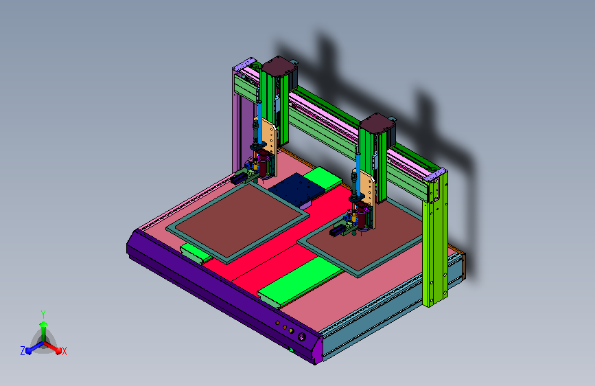 立框两路涂层处理装置