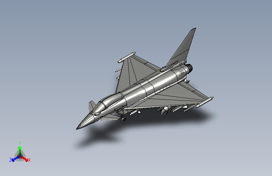 飞机欧洲台风战斗机  SolidWorks  stp STP SW STL