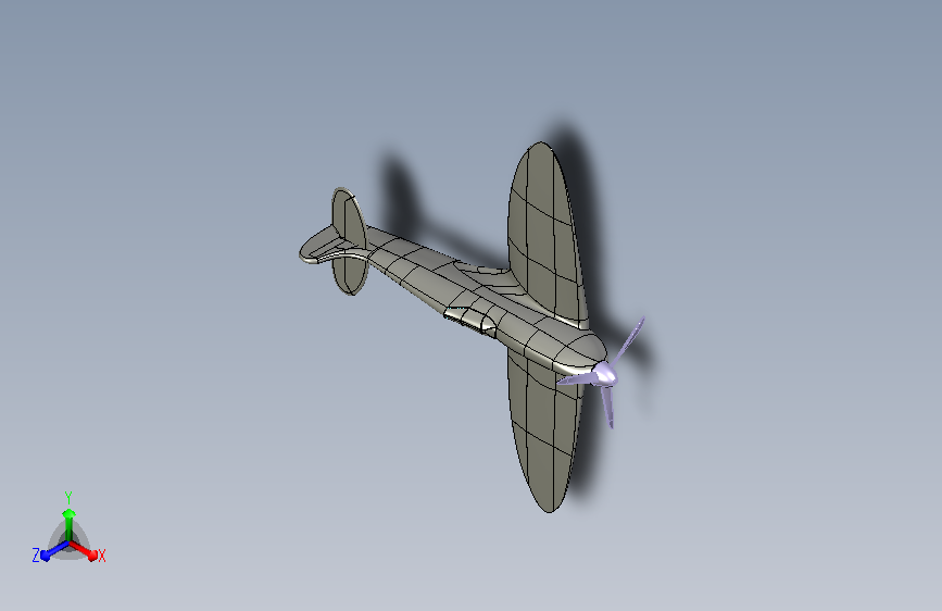 飞机喷火战斗机   catia igs IGS CATIA