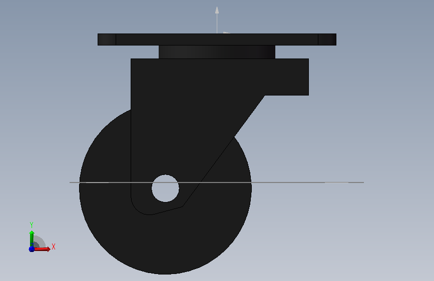 72系列3寸尼龙平顶活动脚轮 正面视图