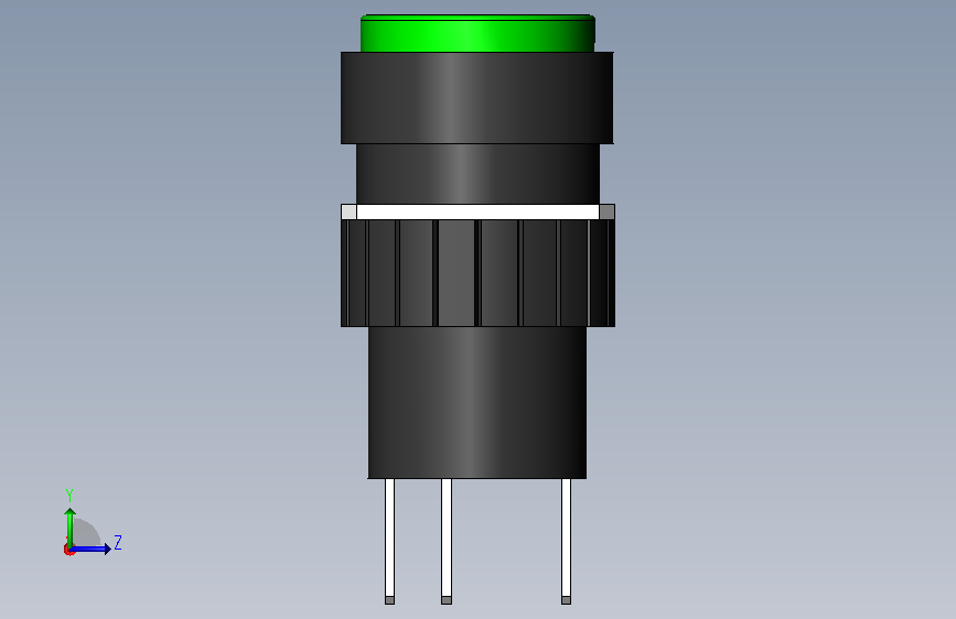 AS032-16带灯按钮绿CAPDCSPACER16 左侧视图