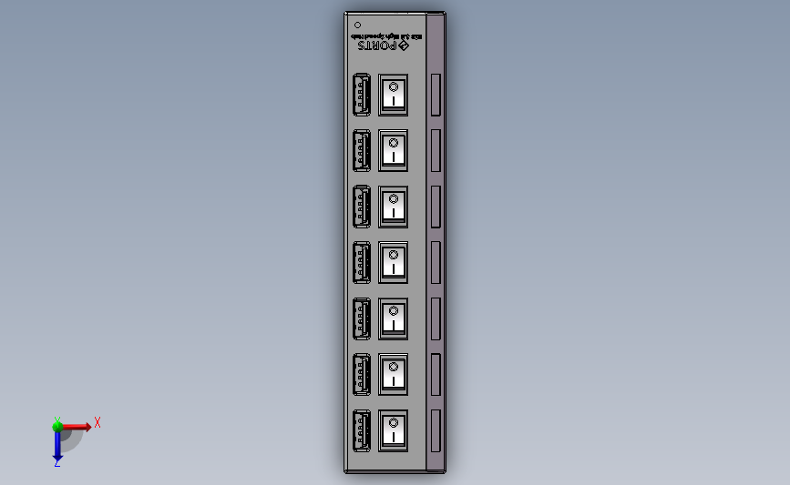 7端口(USB)高速集线器 俯视图