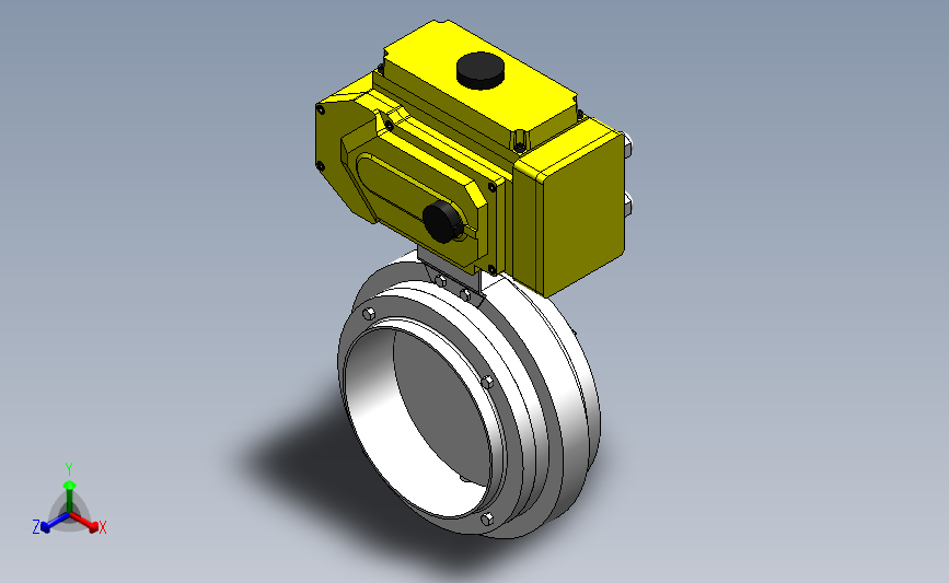DDDX-03对夹式电动蝶阀[DDDX-03]DN150_SOLIDWORKS 2018_模型图纸下载 – 懒石网