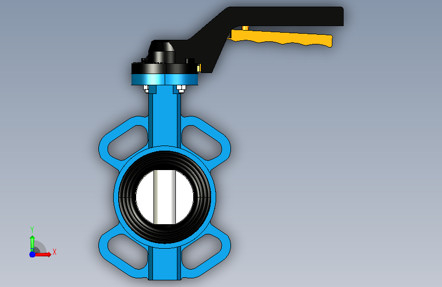A0007543-蝶阀 DN65 正面视图