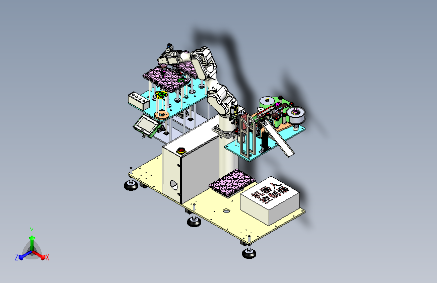 PCB板支架自动组装机三维模型STP