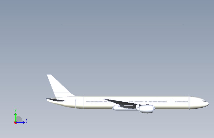 波音飞机 777-300 SolidWorks stp igs STP IGS SW18 左侧视图