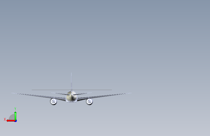 波音飞机 777-300 SolidWorks stp igs STP IGS SW18 背面视图