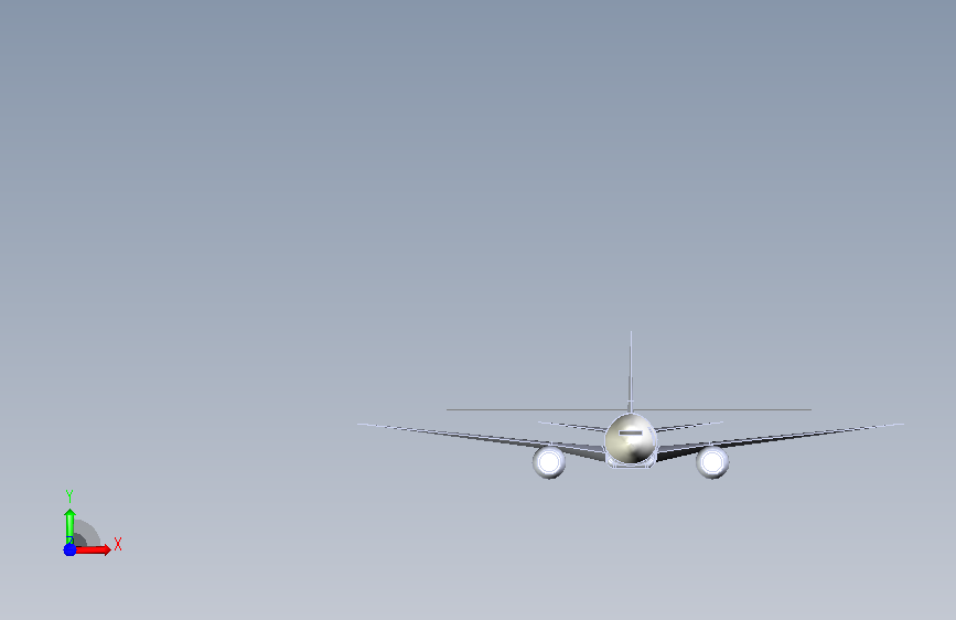 波音飞机 777-300 SolidWorks stp igs STP IGS SW18 正面视图