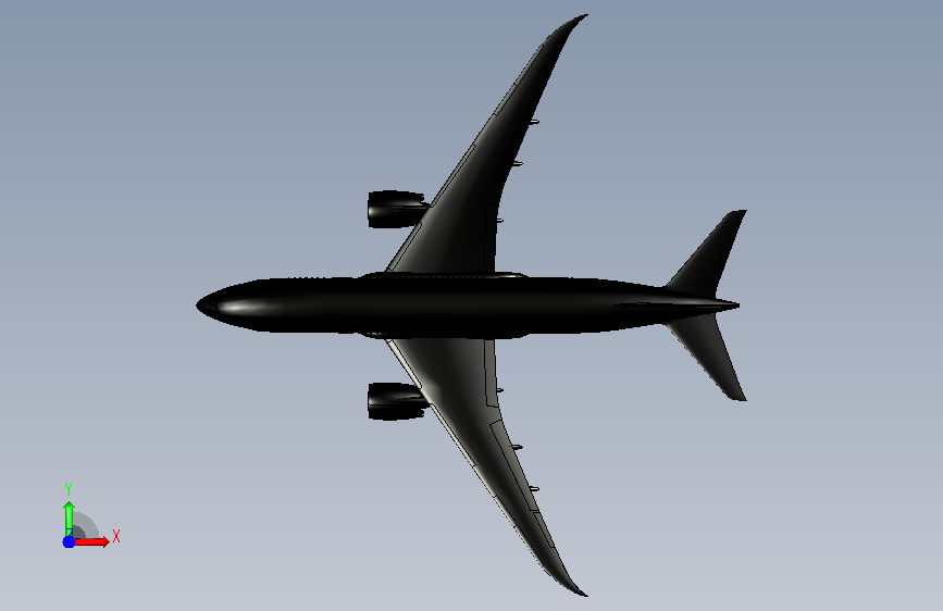波音飞机 787-8 dreamliner igs 3dm IGS 正面视图