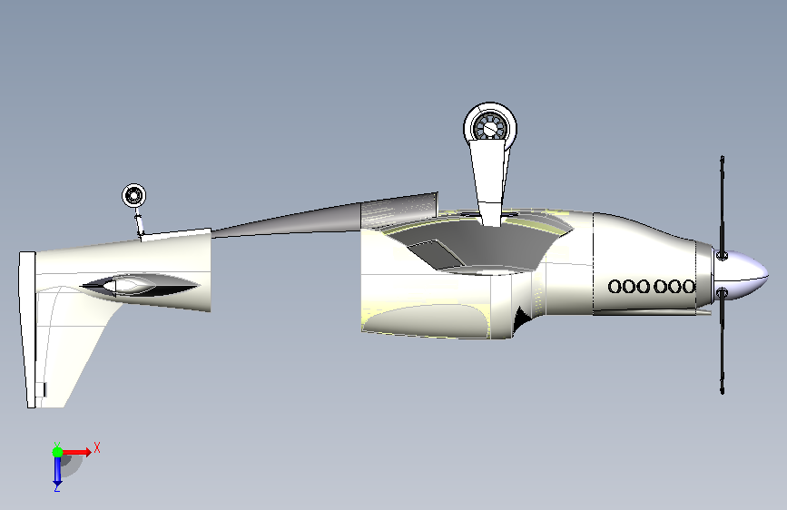 飞机p-51- 15 CATIA 俯视图
