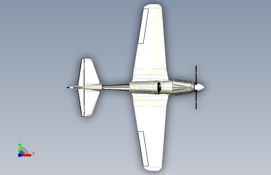 飞机p-51- 15 CATIA 正面视图