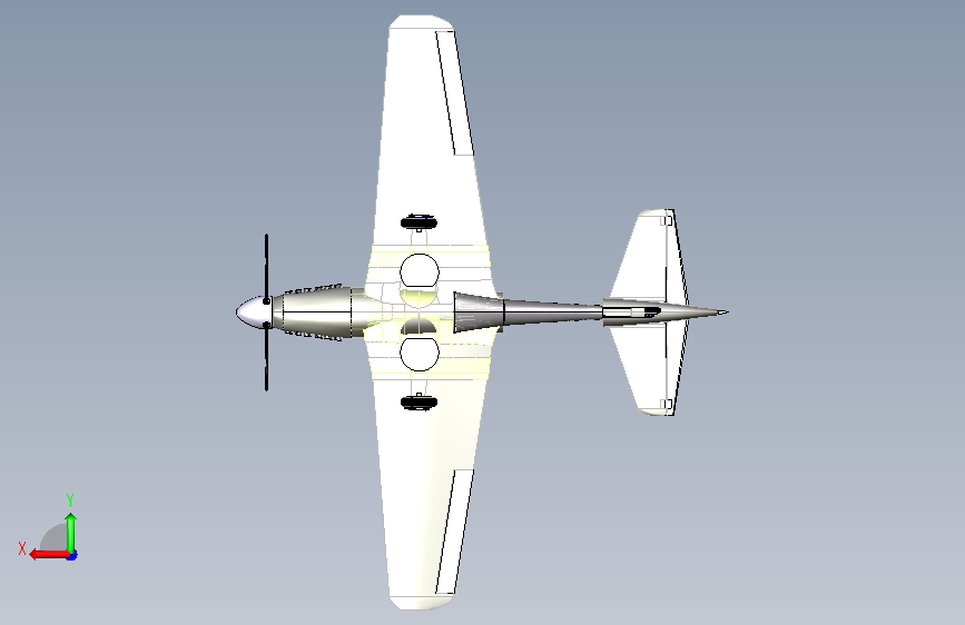 飞机p-51- 15 CATIA 背面视图