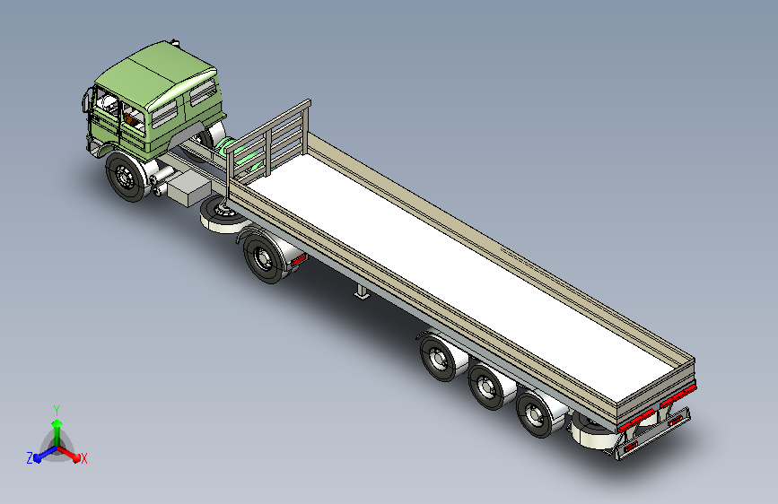 拖挂卡车3D模型下载