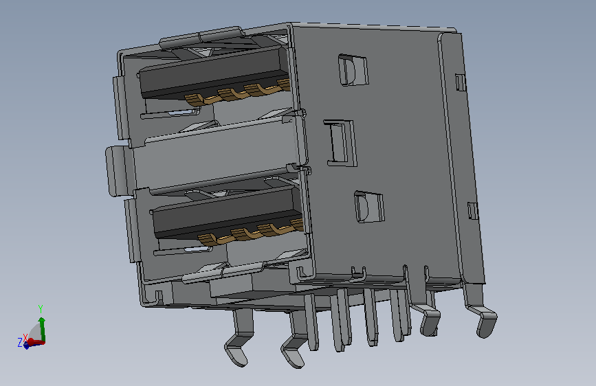 直角D-Sub连接器它是一个9针母座2X USB2.0 PORTS, RPi4ModelB