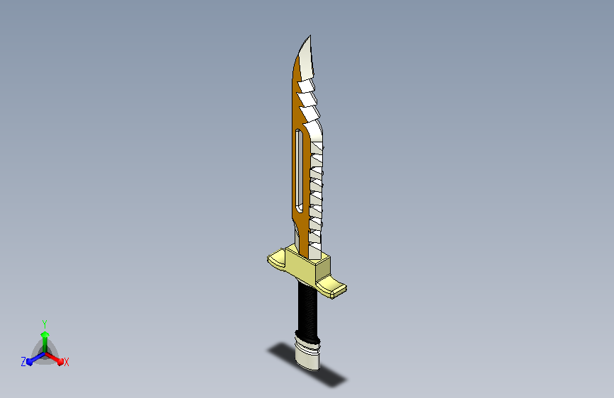 军用小刀3D模型匕首