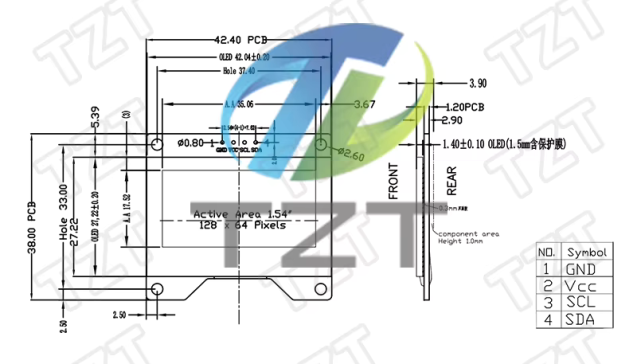 A0007891-OLED 1.54寸 SSD1309 TZT