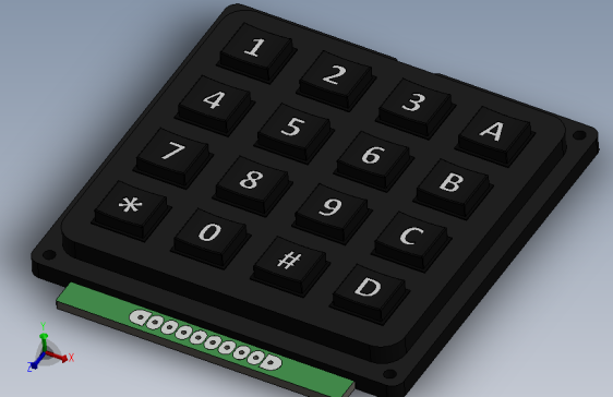 KEYPAD 4x4 Matrix Membrane.SLDPRT_4x4矩阵薄膜键盘