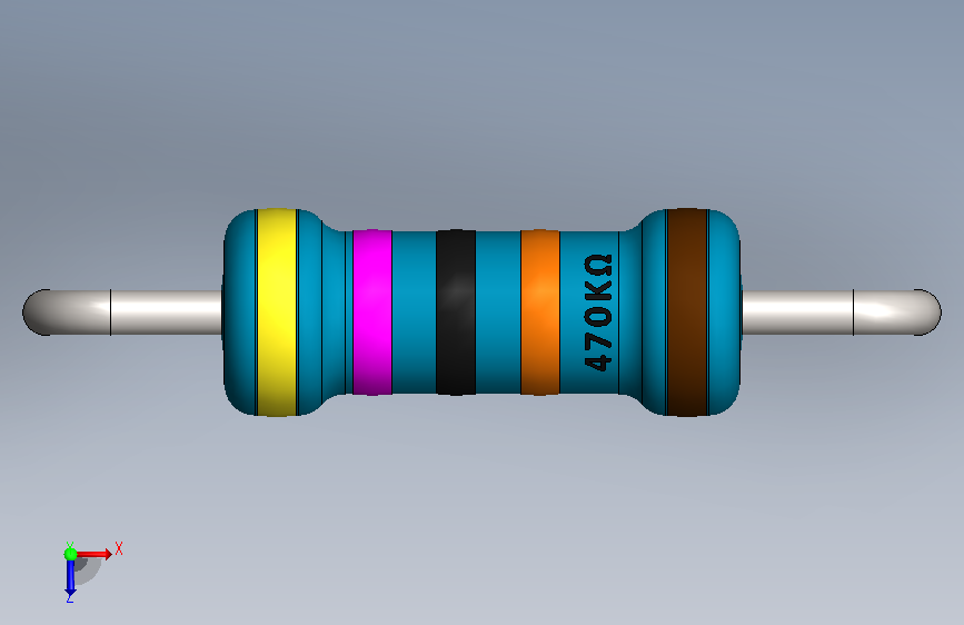 Resistor 470K Ohm Blue.SLDPRT_470K欧电阻 蓝色