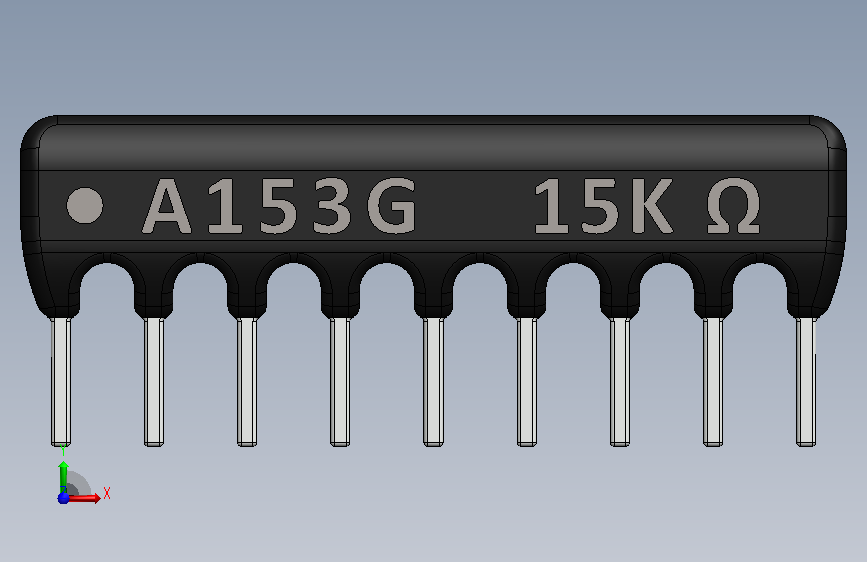 Resistor Network 15K Ohm 9-Pin.SLDPRT_电阻网络 15K 欧姆 9 引脚