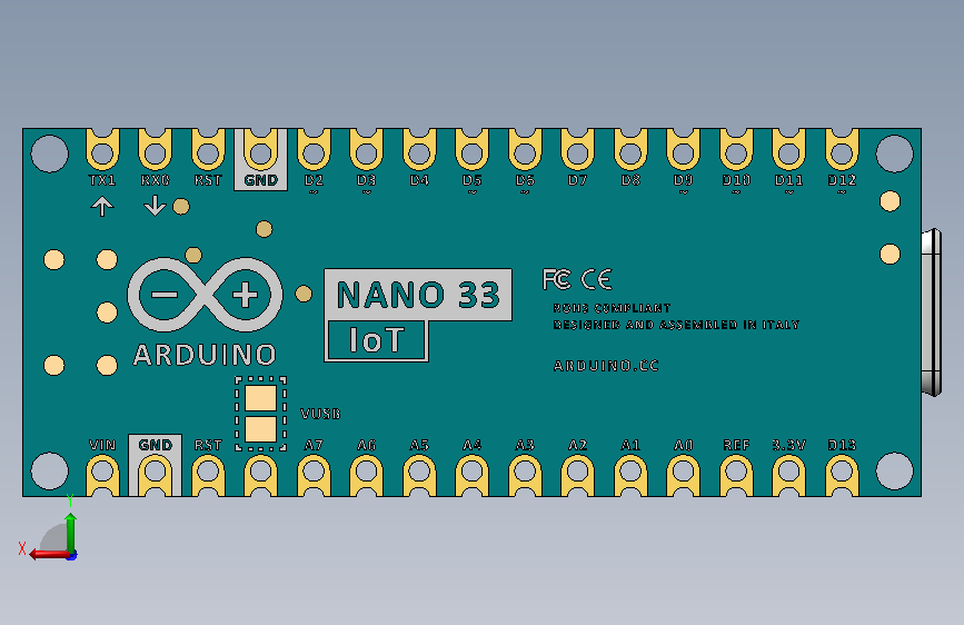 Arduino Nano 33 IoT.SLDPRT_Arduino Nano 33 物联网_SOLIDWORKS 2019_模型图纸下载 – 懒石网