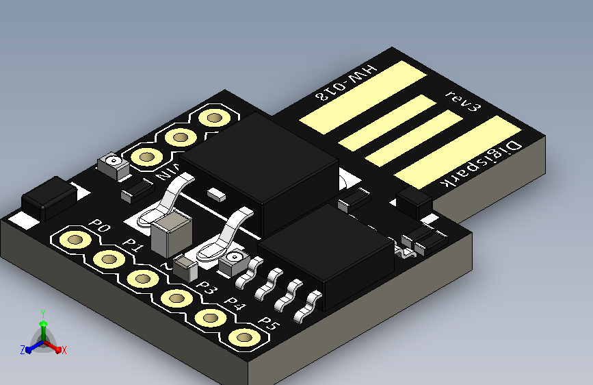 ATTINY85 Micro USB Board.SLDPRT_ATtiny85 微型USB开发板