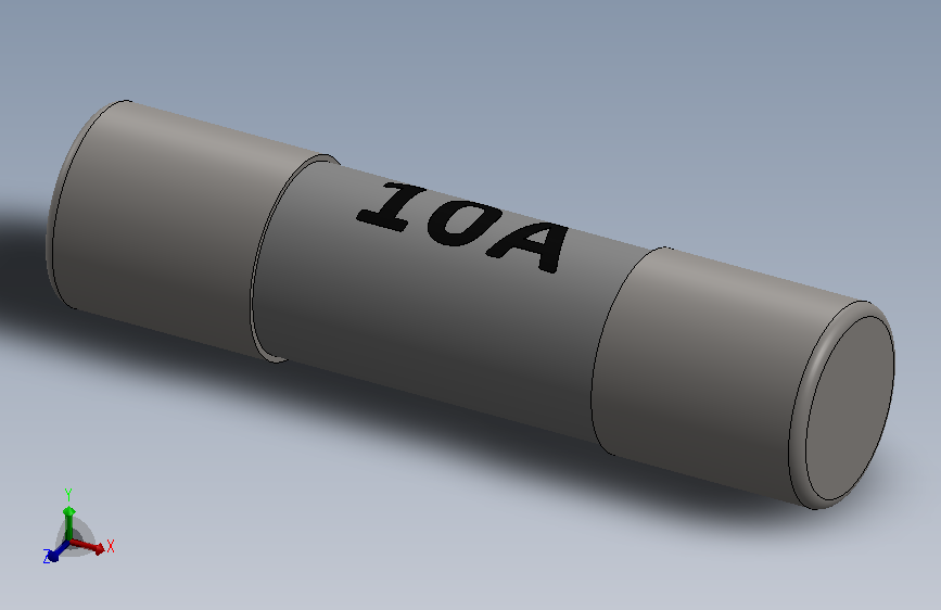 Ceramic Fast Blow Fuse 10A.SLDPRT_陶瓷快速熔断保险丝10A