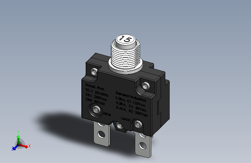 Fuse Push-Button Circuit Breaker.SLDPRT_熔断式按钮式电路断路器