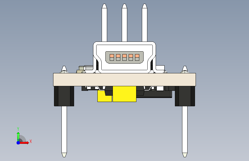 IGES ARDUINO NANO - A000005.IGS_IGES ARDUINO NANO-A000005__ 正面视图