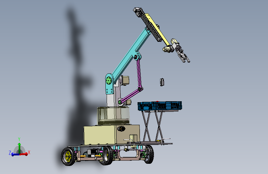 轮式水果采摘机器人建模＋cad＋说明书＋运动仿真