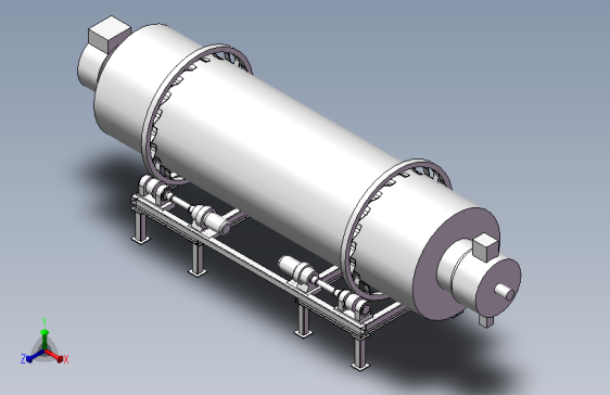 套筒式三筒烘干机SolidWorks三维模型jx5