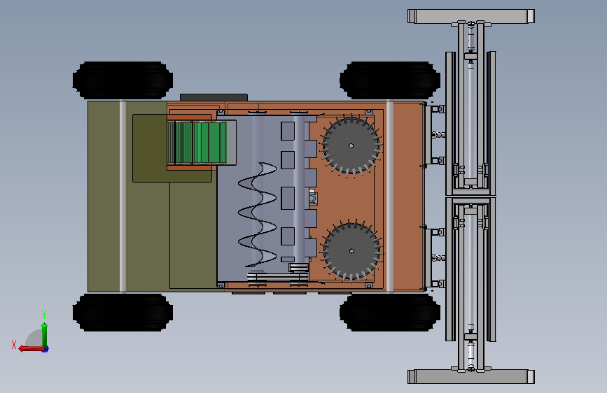 限位式猪舍清洁机器人结构设计sw+CAD+说明书 背面视图