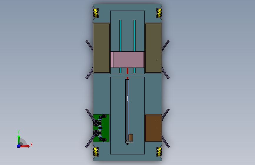挪车机构设计sw+CAD+说明书 正面视图